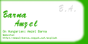barna amzel business card